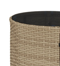 3-tlg. Garten-Sofagarnitur Halbrund Beige Poly-Rattan