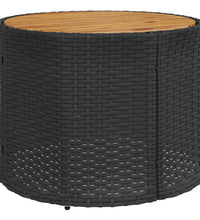 3-tlg. Garten-Sofagarnitur Halbrund Schwarz Poly-Rattan