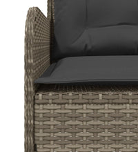 2-tlg. Garten-Sofagarnitur mit Auflagen Poly Rattan Grau