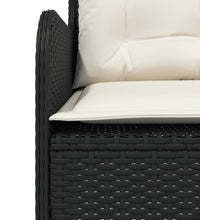 2-tlg. Garten-Sofagarnitur mit Auflagen Schwarz Poly Rattan