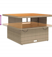 2-tlg. Garten-Sofagarnitur mit Kissen Beige Poly Rattan