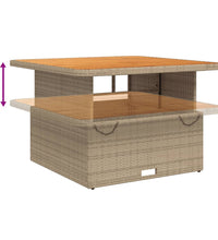 2-tlg. Garten-Sofagarnitur mit Kissen Beige Poly Rattan