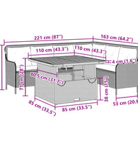 2-tlg. Garten-Sofagarnitur mit Kissen Beige Poly Rattan
