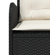 2-tlg. Garten-Sofagarnitur mit Auflagen Schwarz Poly Rattan