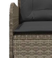 2-tlg. Garten-Sofagarnitur mit Auflagen Poly Rattan Grau