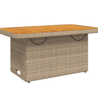 2-tlg. Garten-Sofagarnitur mit Kissen Beige Poly Rattan