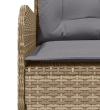 2-tlg. Garten-Sofagarnitur mit Kissen Beige Poly Rattan