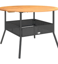 2-tlg. Garten-Sofagarnitur mit Auflagen Schwarz Poly Rattan