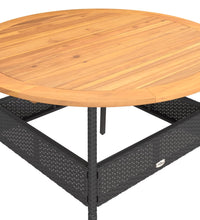 2-tlg. Garten-Sofagarnitur mit Auflagen Schwarz Poly Rattan