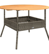 2-tlg. Garten-Sofagarnitur mit Auflagen Poly Rattan Grau