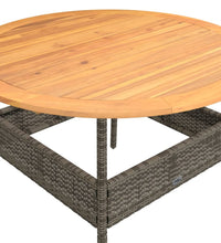 2-tlg. Garten-Sofagarnitur mit Auflagen Poly Rattan Grau