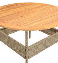 2-tlg. Garten-Sofagarnitur mit Kissen Beige Poly Rattan