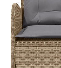 2-tlg. Garten-Sofagarnitur mit Kissen Beige Poly Rattan