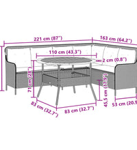 2-tlg. Garten-Sofagarnitur mit Kissen Beige Poly Rattan
