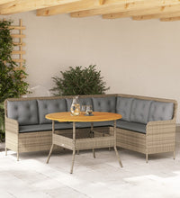 2-tlg. Garten-Sofagarnitur mit Kissen Beige Poly Rattan