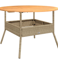 2-tlg. Garten-Sofagarnitur mit Kissen Beige Poly Rattan