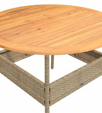 2-tlg. Garten-Sofagarnitur mit Kissen Beige Poly Rattan