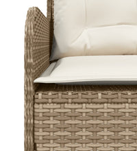 2-tlg. Garten-Sofagarnitur mit Kissen Beige Poly Rattan