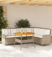 2-tlg. Garten-Sofagarnitur mit Kissen Beige Poly Rattan