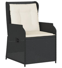 3-tlg. Garten-Lounge-Set mit Kissen Schwarz Poly Rattan
