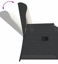 3-tlg. Garten-Lounge-Set mit Kissen Schwarz Poly Rattan