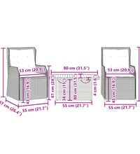 3-tlg. Garten-Lounge-Set mit Kissen Schwarz Poly Rattan