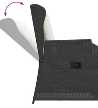 5-tlg. Garten-Lounge-Set mit Kissen Schwarz Poly Rattan