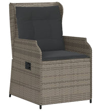 3-tlg. Garten-Lounge-Set mit Kissen Grau Poly Rattan
