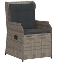5-tlg. Garten-Lounge-Set mit Kissen Grau Poly Rattan