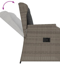 5-tlg. Garten-Lounge-Set mit Kissen Grau Poly Rattan