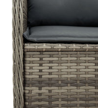5-tlg. Garten-Lounge-Set mit Kissen Grau Poly Rattan