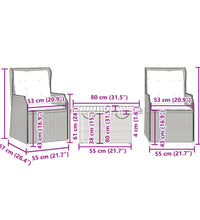 3-tlg. Garten-Lounge-Set mit Kissen Beige Poly Rattan