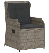 5-tlg. Garten-Lounge-Set mit Kissen Grau Poly Rattan