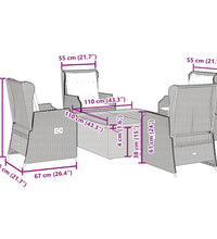 5-tlg. Garten-Lounge-Set mit Kissen Beige Poly Rattan