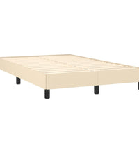 Bettgestell ohne Matratze Creme 120x190 cm Stoff
