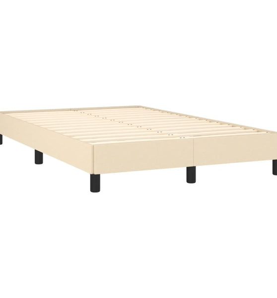 Bettgestell ohne Matratze Creme 120x190 cm Stoff
