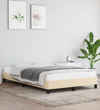 Bettgestell ohne Matratze Creme 120x190 cm Stoff
