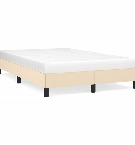 Bettgestell ohne Matratze Creme 120x190 cm Stoff