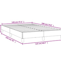 Bettgestell ohne Matratze Hellgrau 120x190 cm Stoff