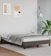 Bettgestell ohne Matratze Grau 120x190 cm Kunstleder