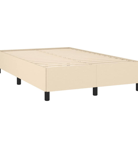 Bettgestell ohne Matratze Creme 120x190 cm Stoff