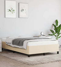 Bettgestell ohne Matratze Creme 120x190 cm Stoff