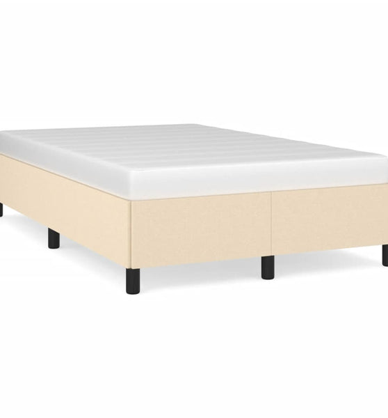 Bettgestell ohne Matratze Creme 120x190 cm Stoff