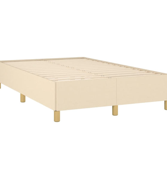 Bettgestell ohne Matratze Creme 120x190 cm Stoff