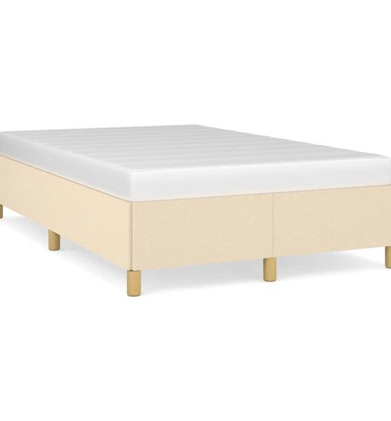Bettgestell ohne Matratze Creme 120x190 cm Stoff