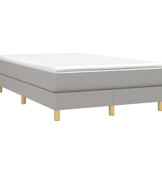 Boxspringbett mit Matratze Hellgrau 120x190 cm Stoff