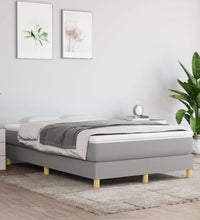 Boxspringbett mit Matratze Hellgrau 120x190 cm Stoff