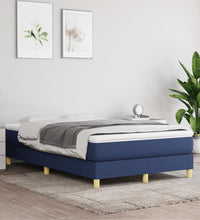 Boxspringbett mit Matratze Blau 120x190 cm Stoff
