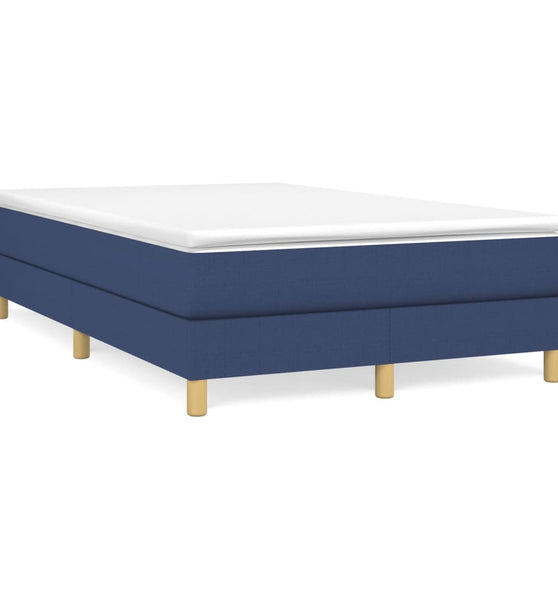 Boxspringbett mit Matratze Blau 120x190 cm Stoff