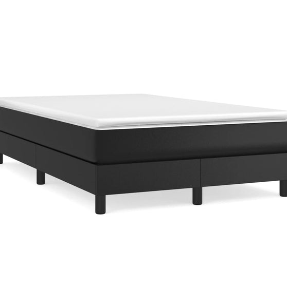 Boxspringbett mit Matratze Schwarz 120x190 cm Kunstleder